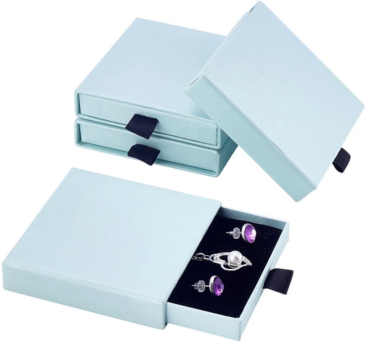 IMstore - Sieraden Geschenkdozen - Cardboard Box - Elegante presentatie - Aquamarine - Geschenkverpakking - Perfect voor sieraden - 4 stuks