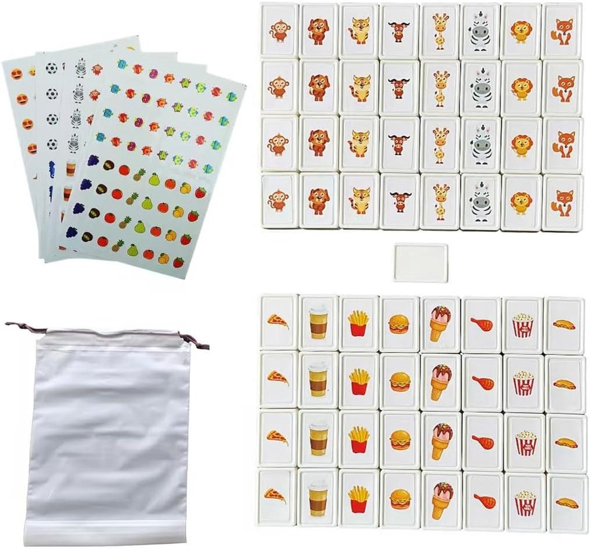 Escape Game Blokken - Mahjong Stijl - Creatief Spelen - DIY Stickers - 65 Stuks 30mm - Multicolor