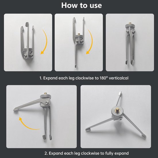 Outdoor Roestvrij Staal 1/4 Camera Stands Opvouwbaar Aluminium Gastank Statief Camping Gaslantaarnstandaard van Merkloos — afbeelding 4
