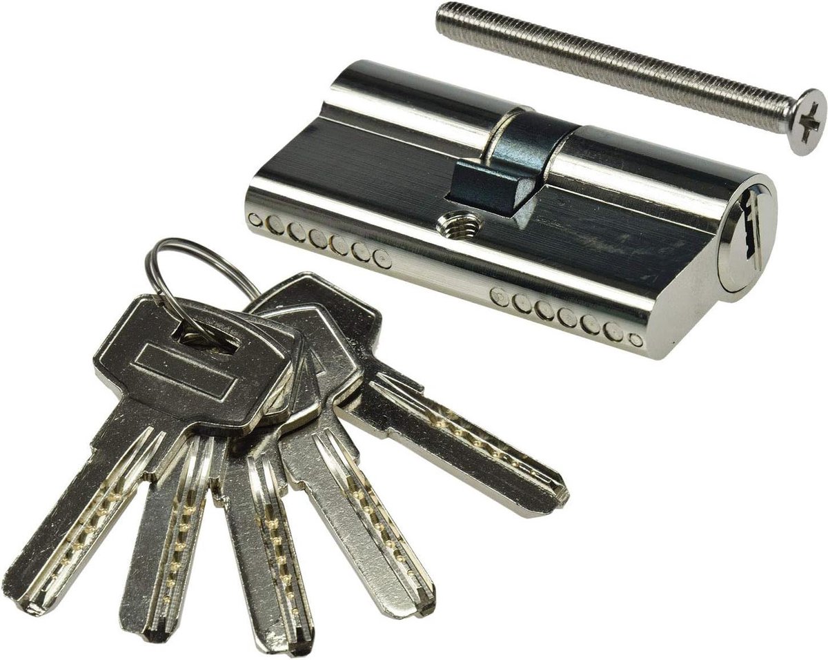 Sluitcilinder Profielcilinder - Deurcilinder Veiligheid - Verhoogde Veiligheid - Honderdduizenden Sleutelcombinaties - 60 mm - Zilver