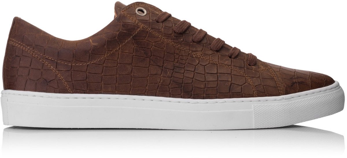 VELO SNEAKER ECO Croco 2 Cuoio Embossed Leather