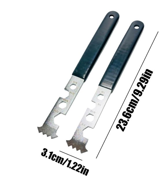 Tegel Verwijderaar - Voegverwijderaar Stenenlifter - Terras Herstellen - Ergonomisch Handvat - 2 Stuks - Zwart — afbeelding 2