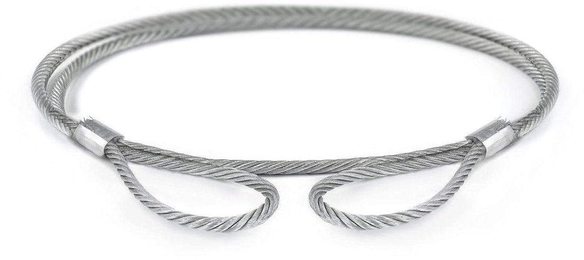 Staalkabel met lussen - Gegalvaniseerd staal - Veilig hijsen - Vervaardigd volgens norm - 12 mm 15 meter - Zilverkleurig