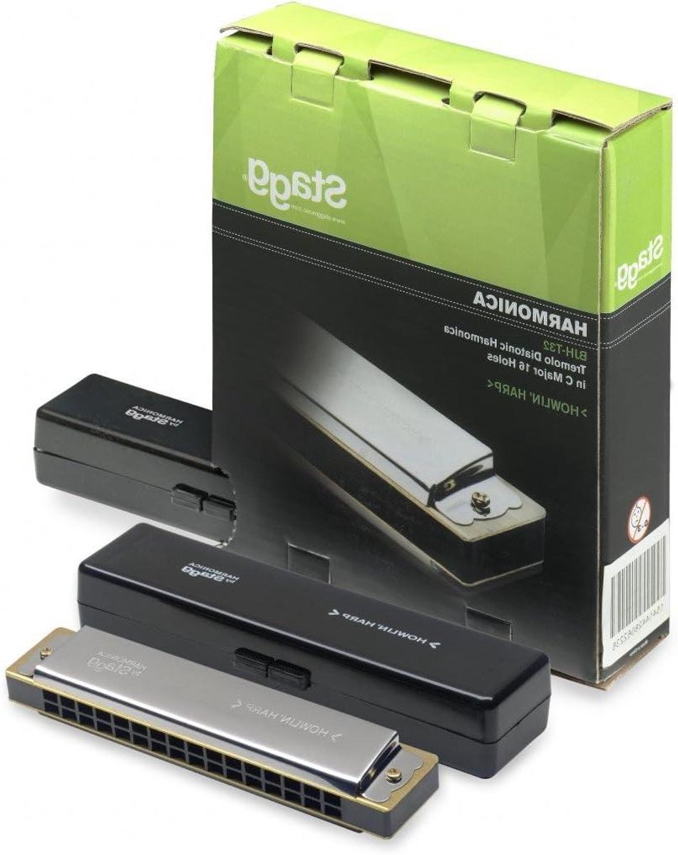 Mondharmonica Tremolo - Diatonische Harmonica - Muziek Maken - 32 Tongen 16 Kancellen - 14 x 3 x 4 cm