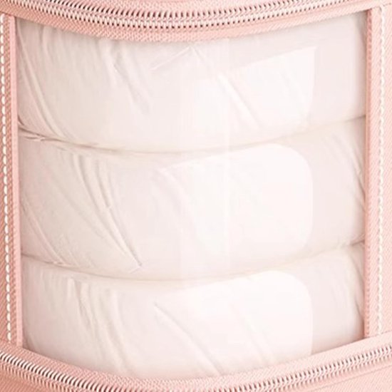 Opbergzakken Dekbedden - Vacuümzakken Kleding - Ruimte Besparen - Stofdichte Bescherming - 3 Lagen - Roze — afbeelding 4
