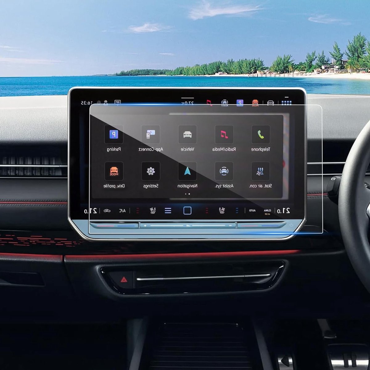 Navigatiescherm Beschermfolie voor VW Golf 8.5 - 2024/2025, 4H Krassenbestendige PET Film voor GPS Scherm (12.9 Inch) - Set van 2, Ideaal voor Bescherming en Duurzaamheid