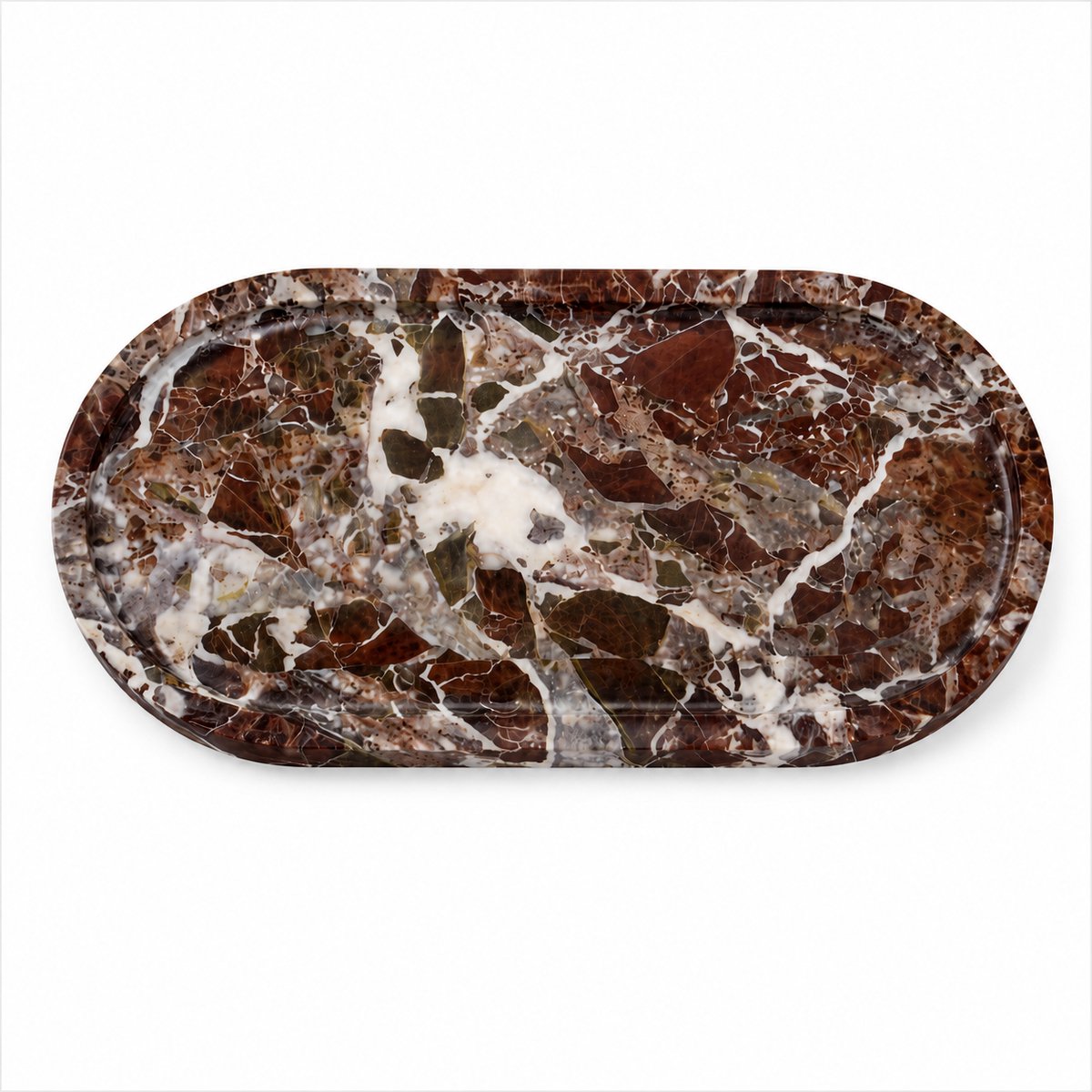 Marmoree - Marmer - Dienblad - Ovaal - Bordeaux - 35x17cm