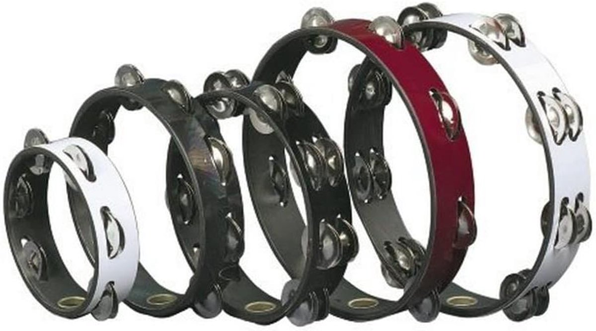 Tamboerijn - Handtrommel - Muziek Maken - Velvrij Frame - 8 Inch - Zwart