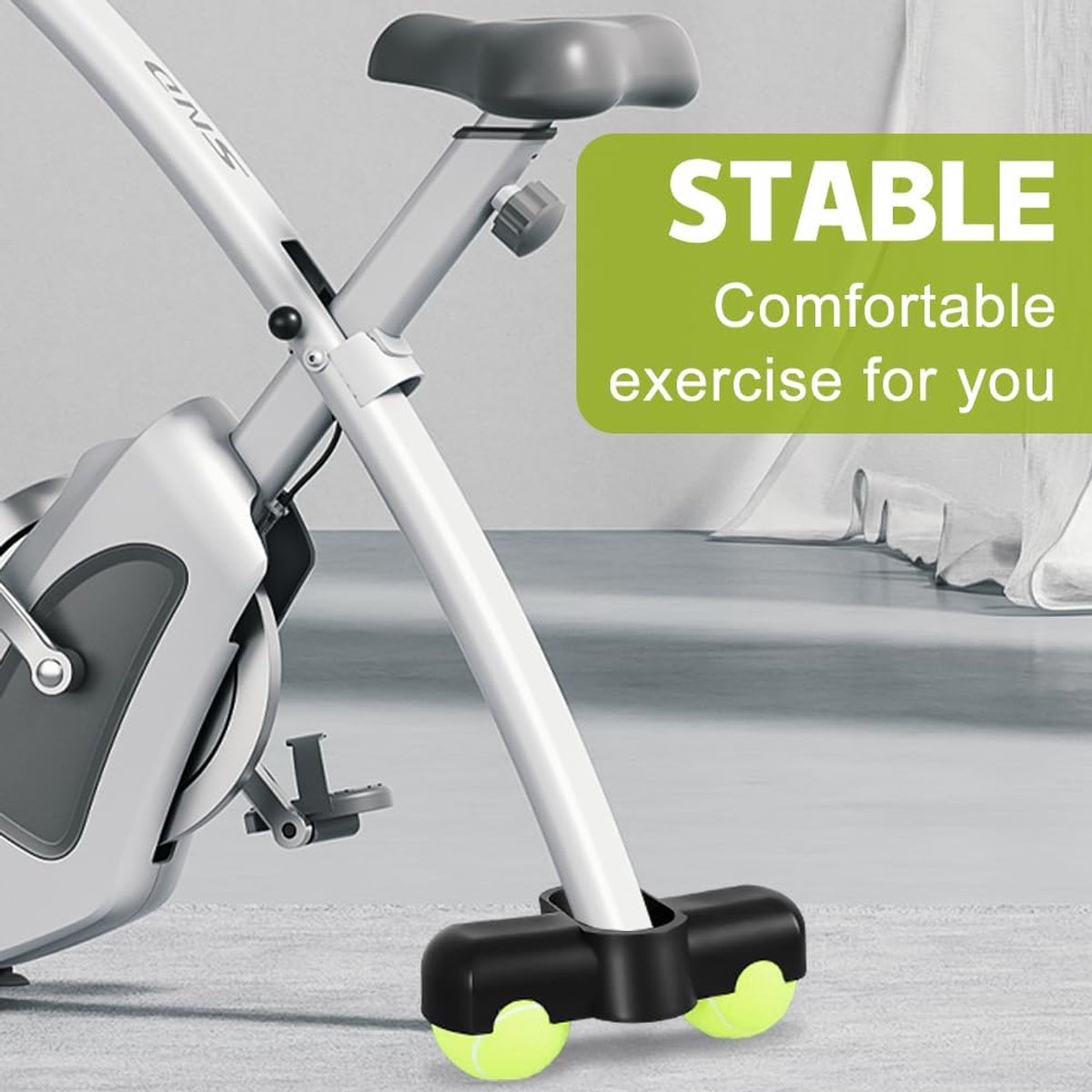 Fietsplaat - Indoor Cycling - Dynamische Training - Tennisbal Demping - 20x10x4 cm - Zwart