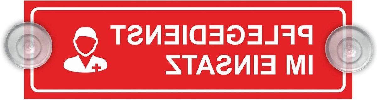 Plaatje - Binnenbord Auto - Zichtbaarheid Verbeteren - Zuignap Bevestiging - 20 x 6 cm - Aluminium