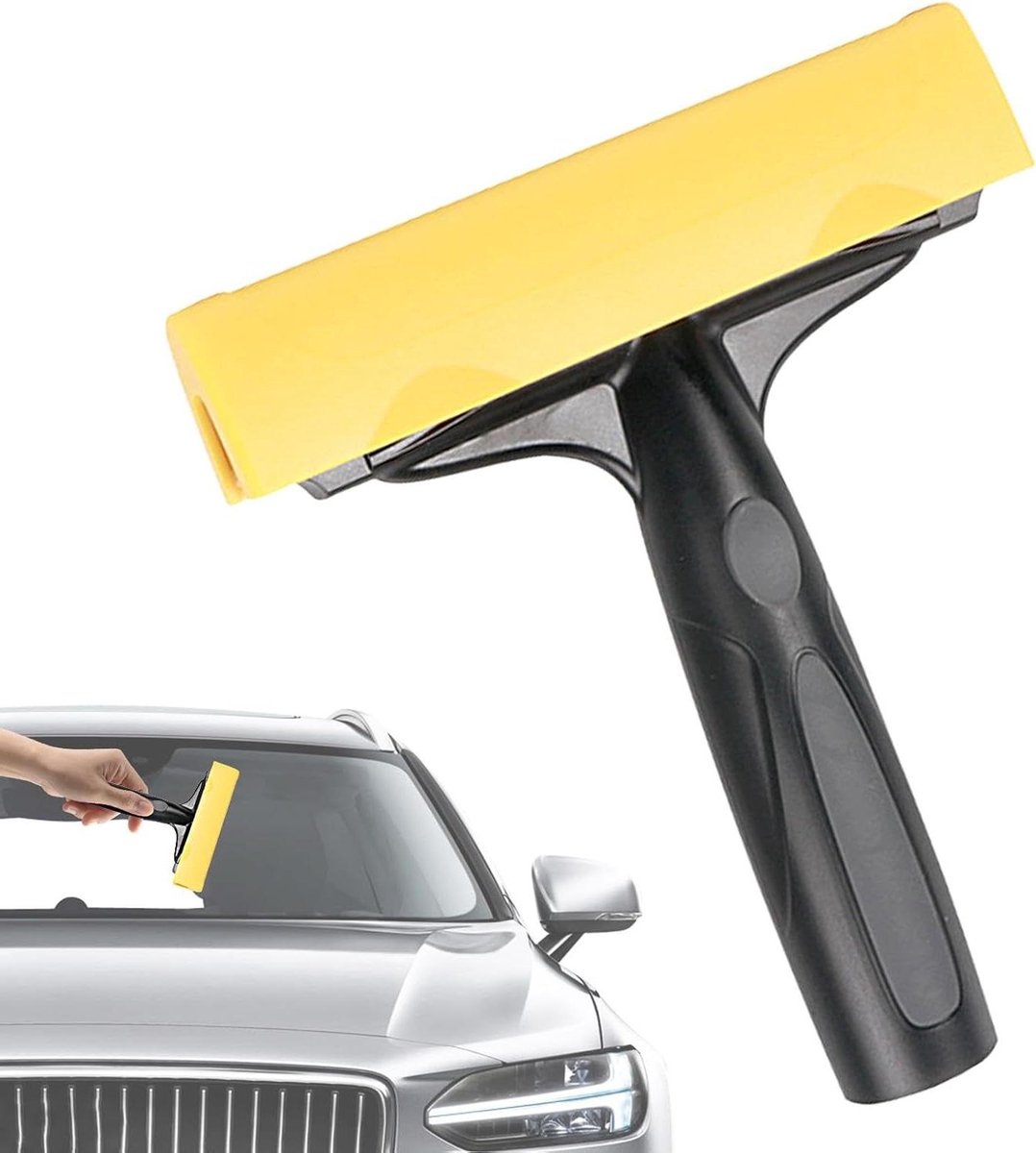 Autosticker Schraper - Verwijderaar Lijm - Ruiten Reinigen - Ergonomische Handgreep - 17 x 15 cm - Grijs