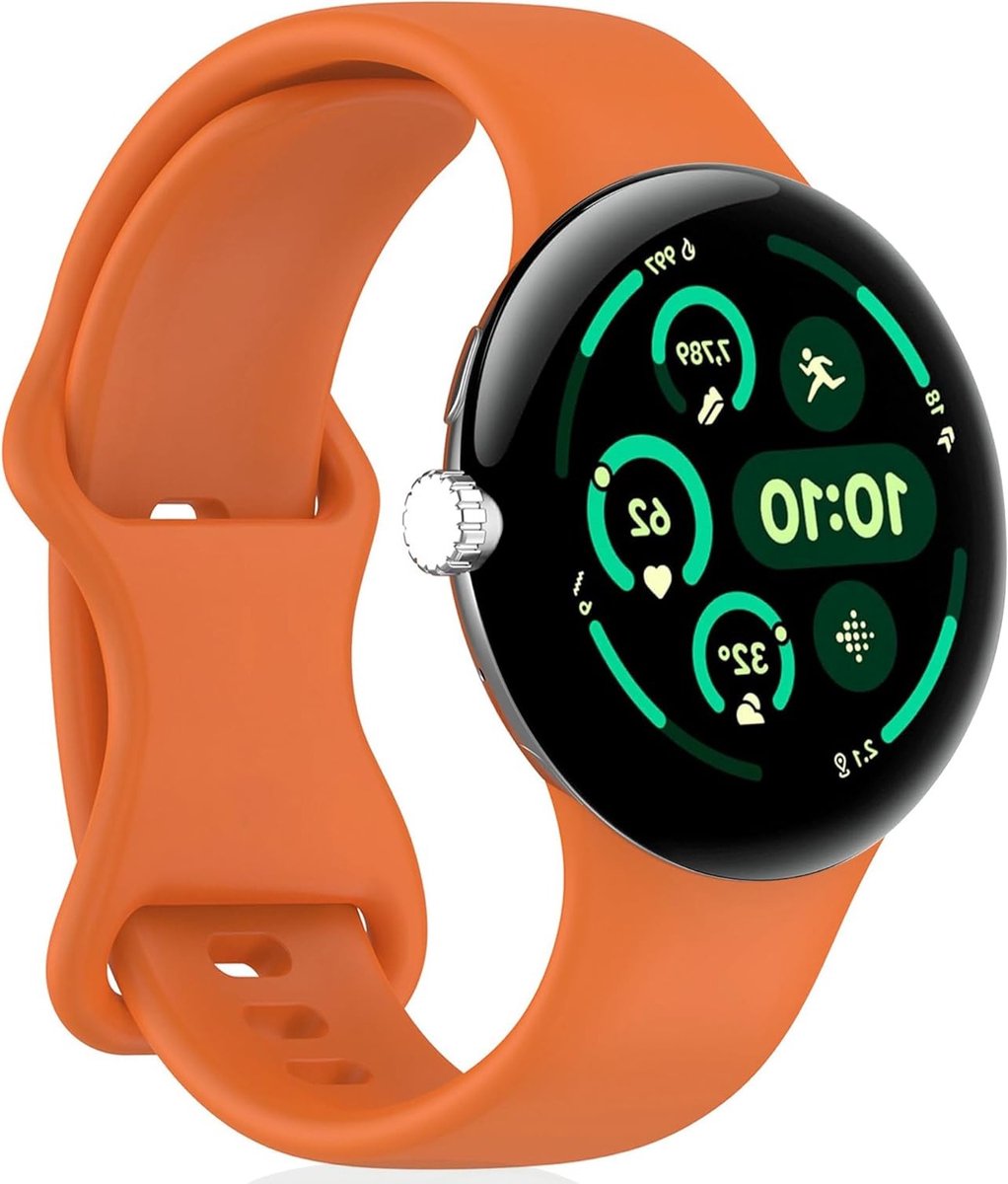 Sportieve Silicone Horlogeband voor Google Pixel Watch 4 en 3 - 45mm, Oranje, Ademend en Comfortabel