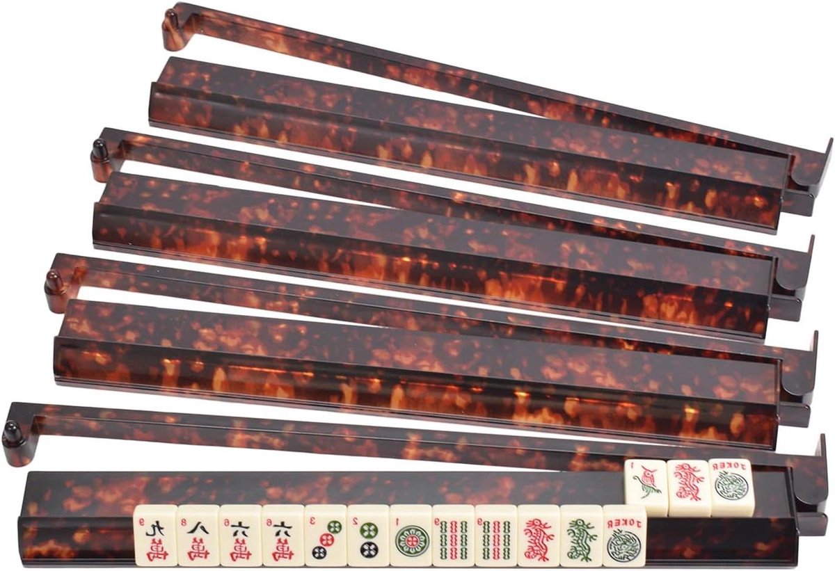 Mahjong Organizer - Tegelhouder - Spel Organisatie - Magnetisch Mechanisme - 4 Stuks - Zwart