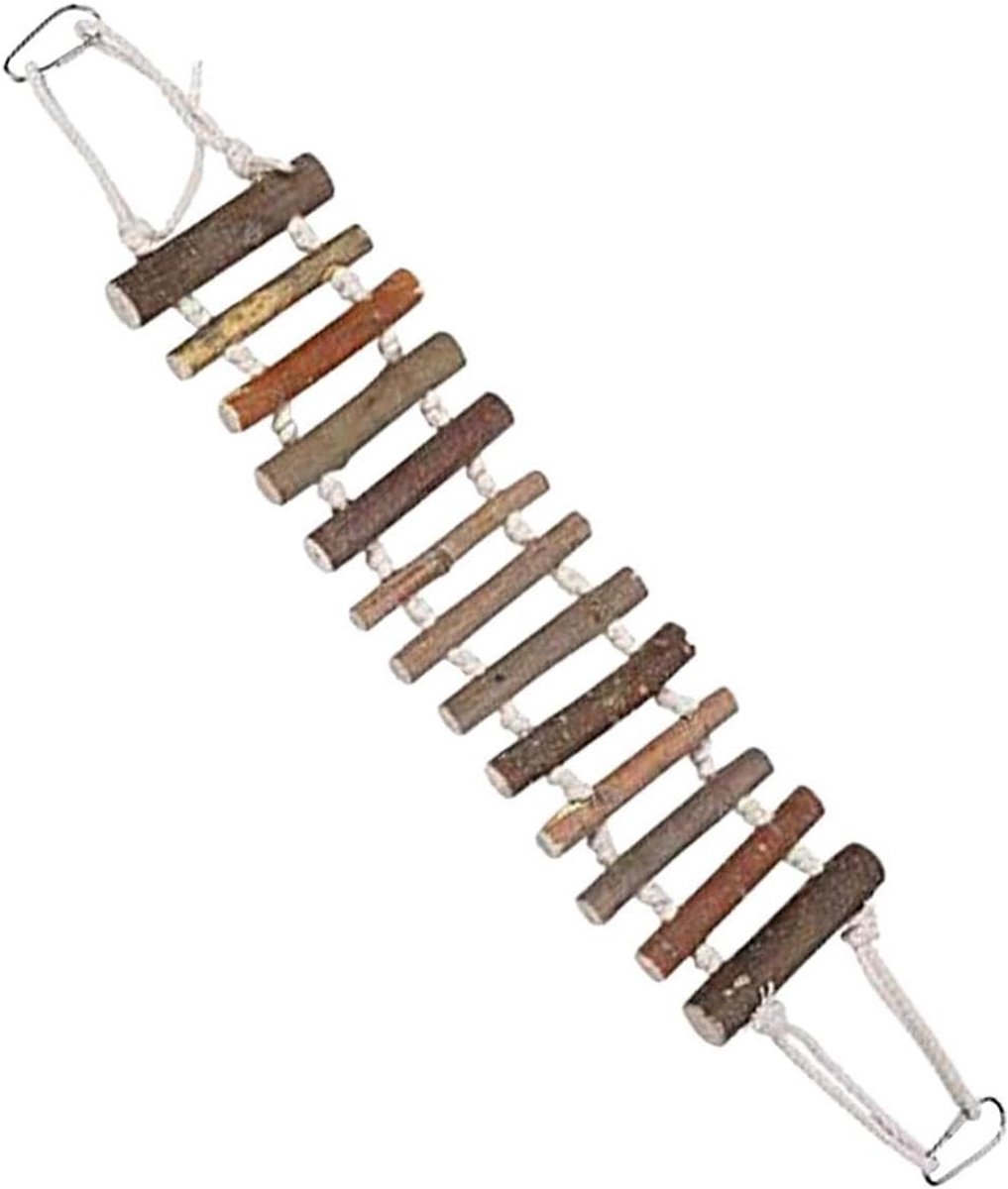 Vogel Speelgoedladder - Klimtouw Hout - Vogels Trainen - Duurzaam Materiaal - 60 x 10 cm - Natuurlijk