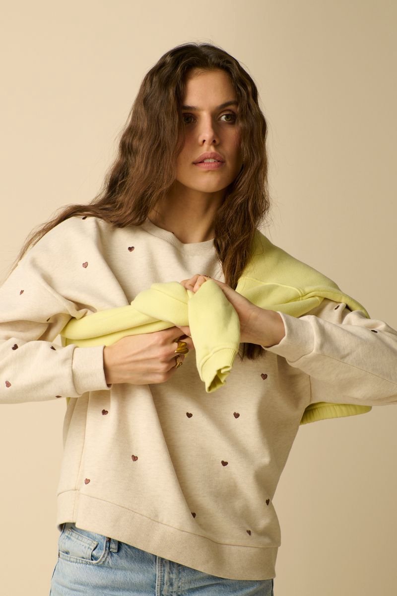 Sissy-Boy - Beige sweater met embroidery