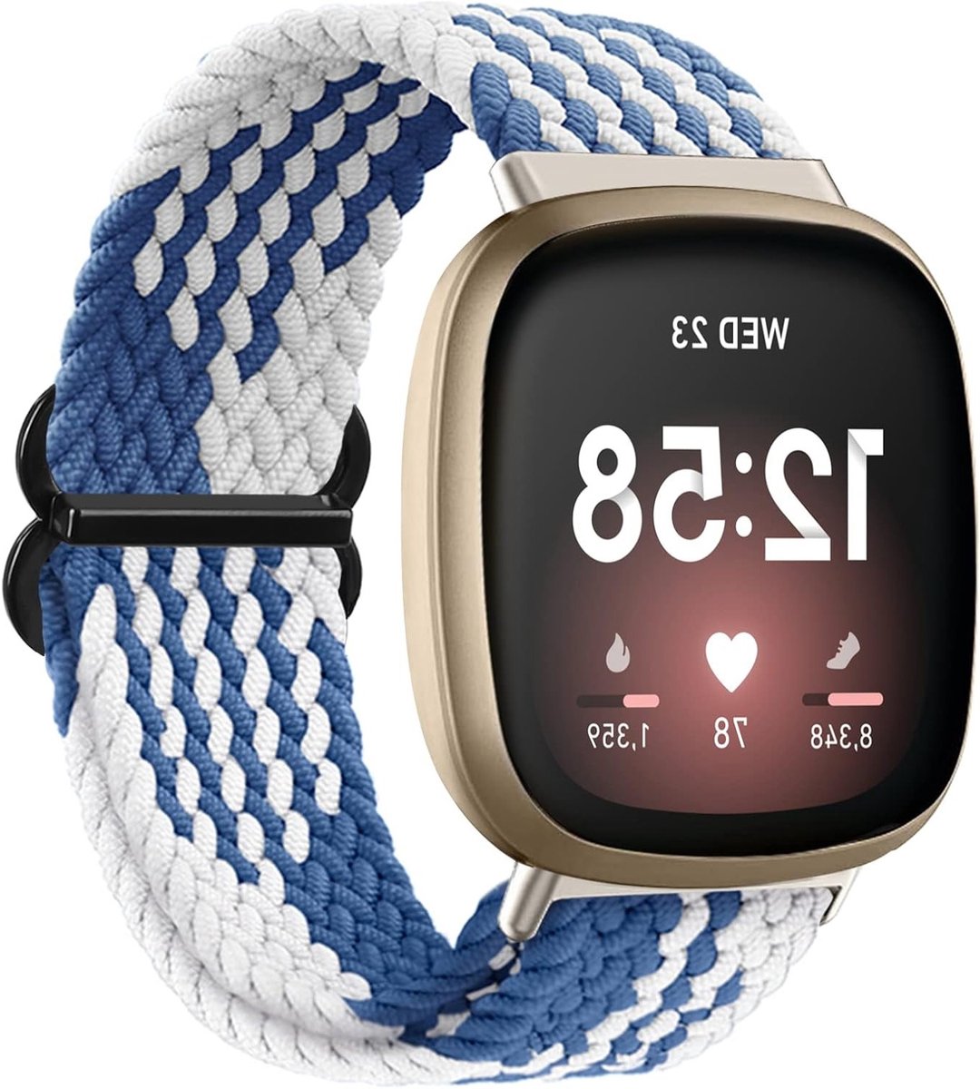 Verstelbare Sportband van Nylon voor Fitbit Versa 3/Versa 4/Sense/Sense 2, Ademend en Comfortabel, Ideaal voor Sport en Dagelijks Gebruik