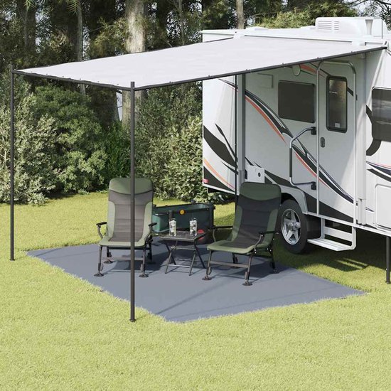 vidaXL - Tenttapijt - Blauw - en - Grijs - 400 - x - 250 - cm - Polyetheen van Merkloos — afbeelding 2