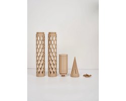 Moss Buddy licht beige modulaire mospaal set – verstelbare mosstok voor monstera, philodendron en klimplanten – planten ondersteuning met waterreservoir, clips en sphagnum mos systeem