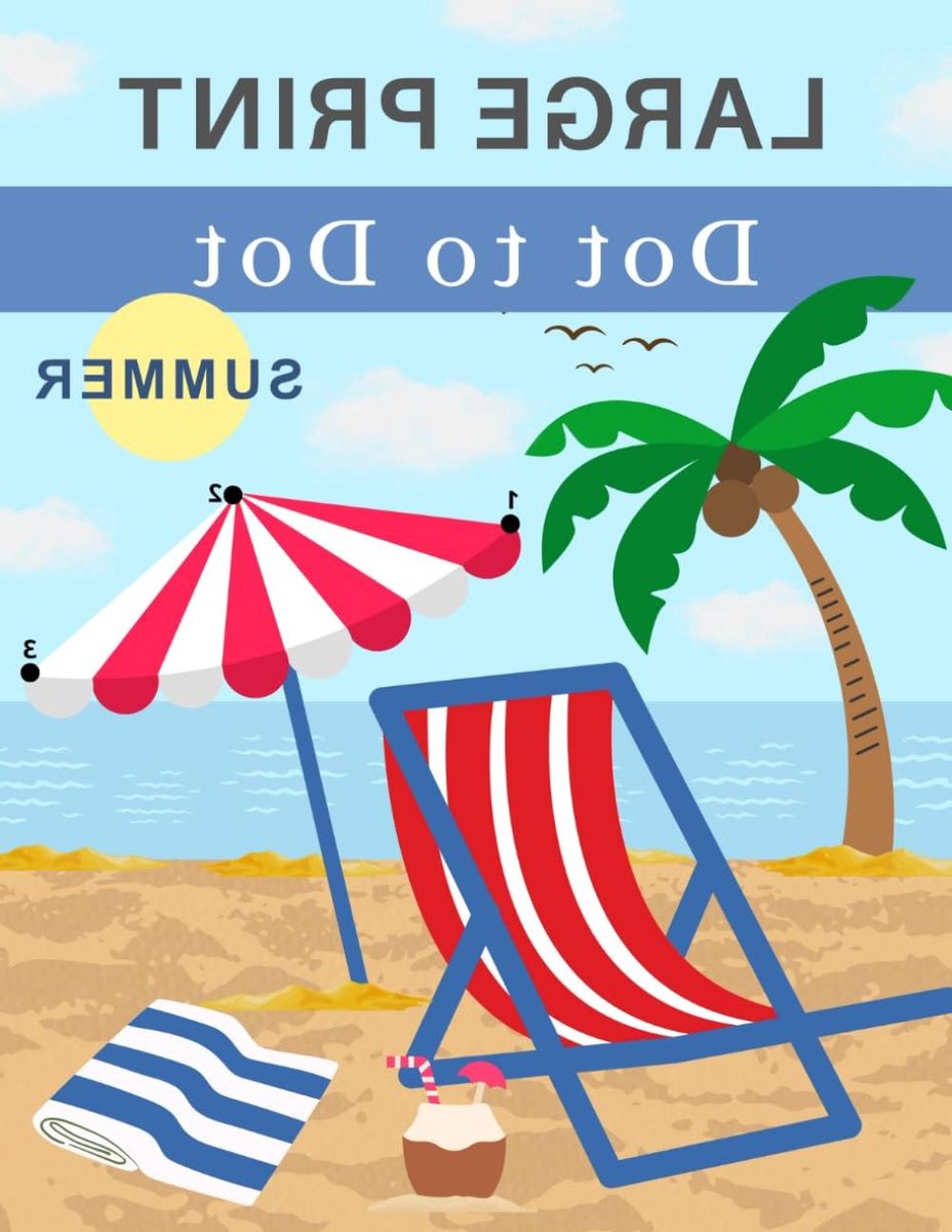 Puntjes Tekenen Boek - Puzzelboek Volwassenen - Ontspannen Hersenen Trainen - 35 Unieke Zomerse Afbeeldingen - Large Print