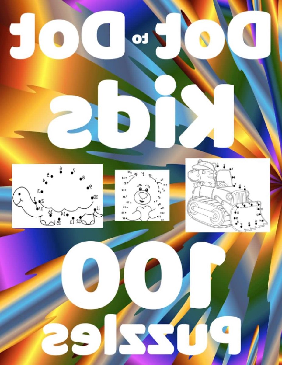 Puzzelboek Kinderen - Dot to Dot Boek - Leren Tellen - 100 Puzzels - 21.59 x 27.94 cm - Gekleurd