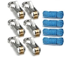 10pcs touw bindend gereedschap en spanner: touw met roller spanner, gemakkelijk en stevig bundelen; Heavy-duty intrekbare gesp met accessoiretoed, geschikt voor kamperen, kajakken, huisopslag en buitenactiviteiten, perfect geschenk