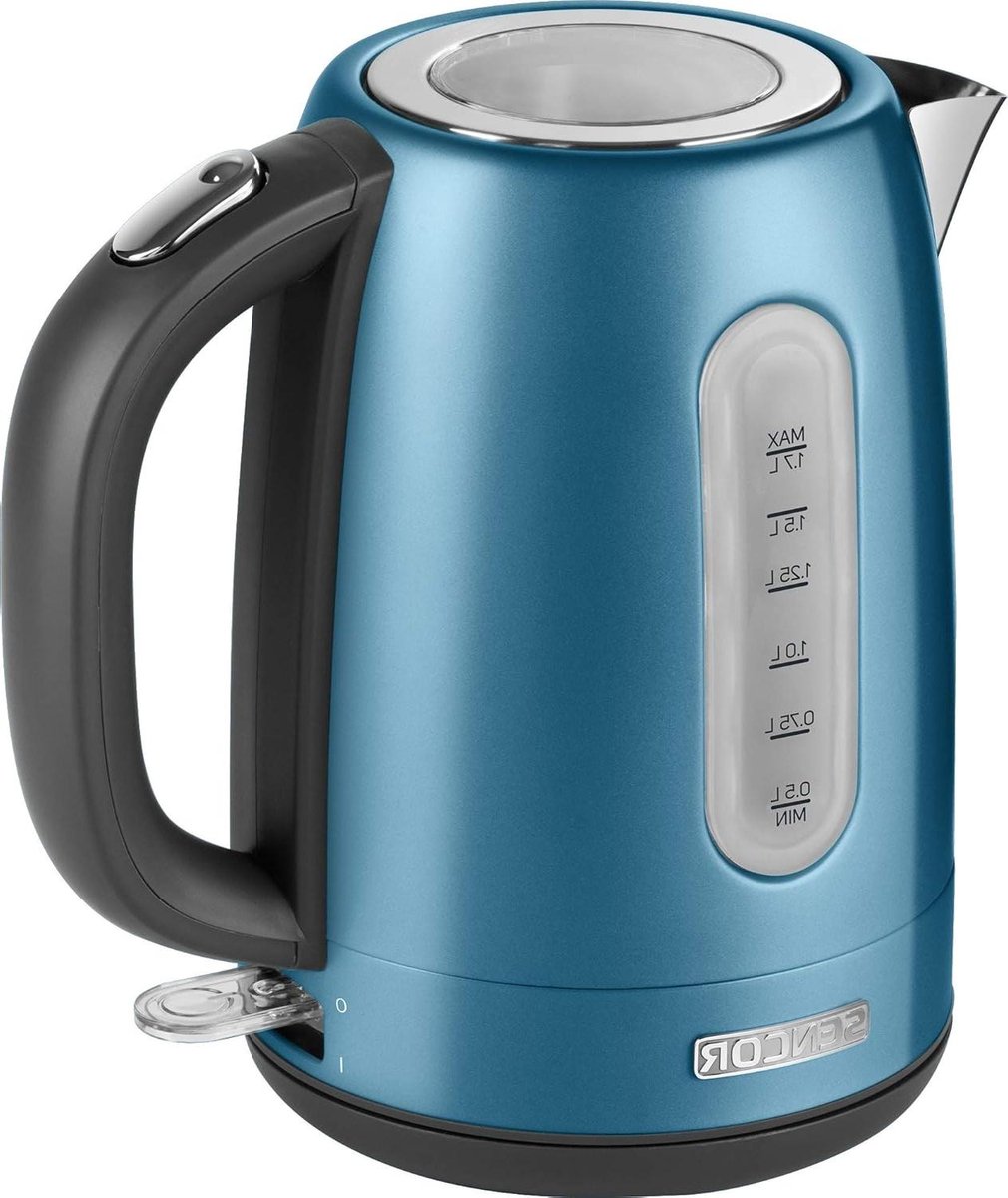 Elektrische Waterkoker - Kookketel RVS - Snel Water Koken - Dubbele Bescherming - 1.7 Liter - Metaalblauw