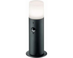 Sokkellamp met melder - Buitenlamp tuin - Pad verlichten - Bewegingsmelder 120° - Hoogte 30 cm - Antraciet