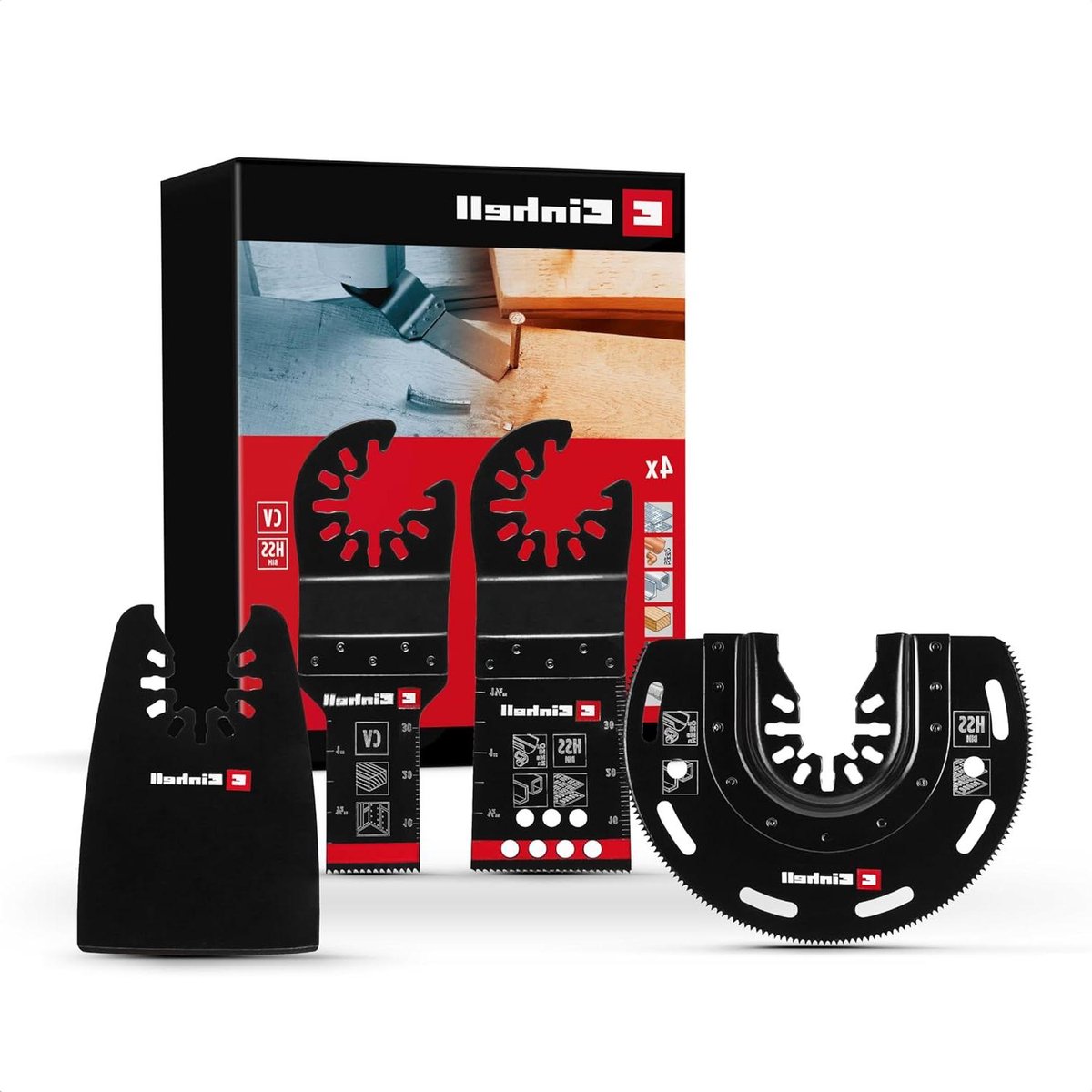 Multitool Accessoires - Zaagbladen Set - Klusprojecten Uitvoeren - 4-Delige Set - Diverse Maten - Zwart