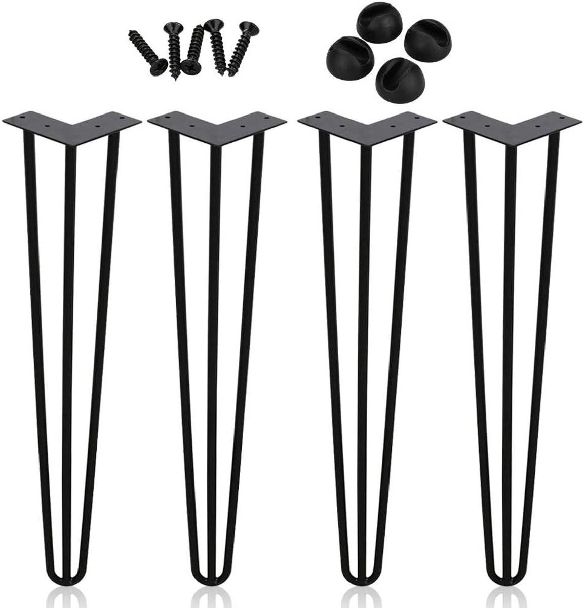 Tafelpoten set - Meubelonderstel - Meubels maken - Stabiele 3-stangen constructie - 45 cm hoog - Zwart