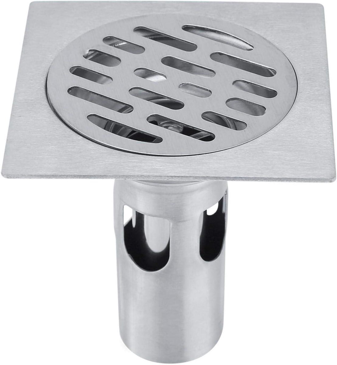 Vloerput - Douchegoot - Water Afvoeren - Geur en Verstopping Vrij - 9.8 x 9.8 cm - Zilver
