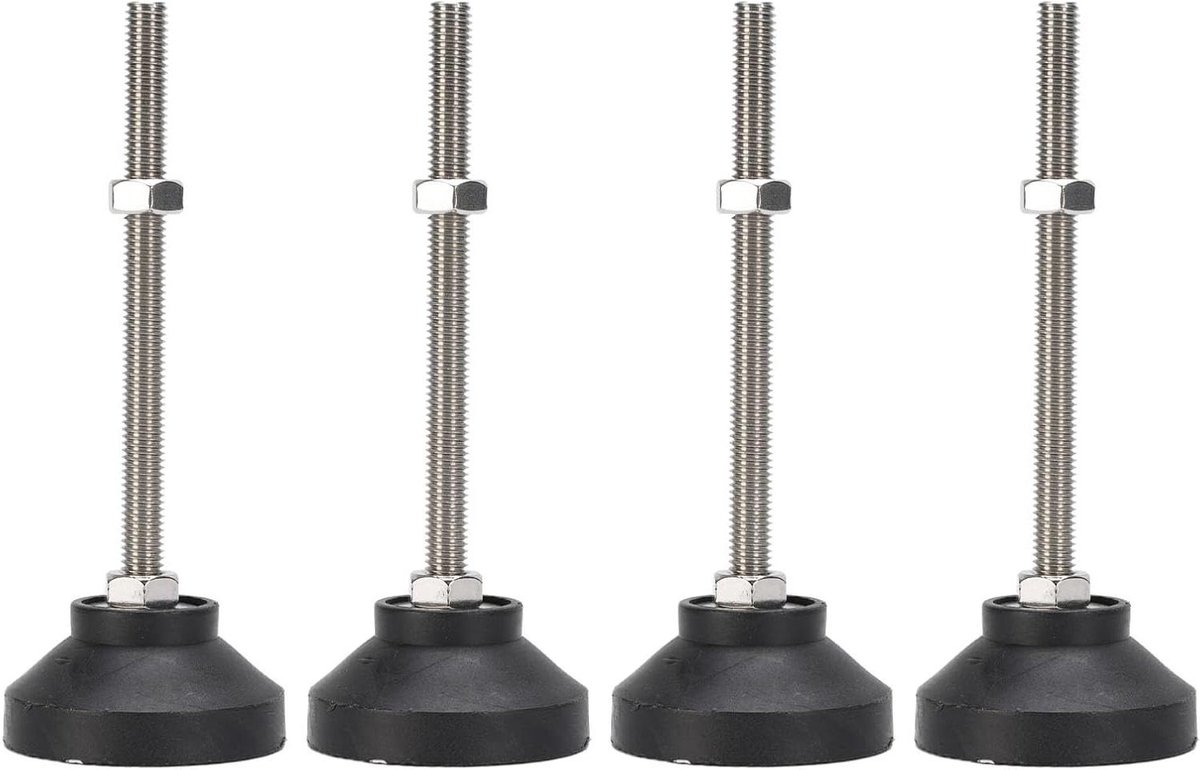 Stelvoeten Set - Verstelbare Voetjes - Meubels Waterpas - Antislip Rubber - 4 Stuks 50mm - Zwart