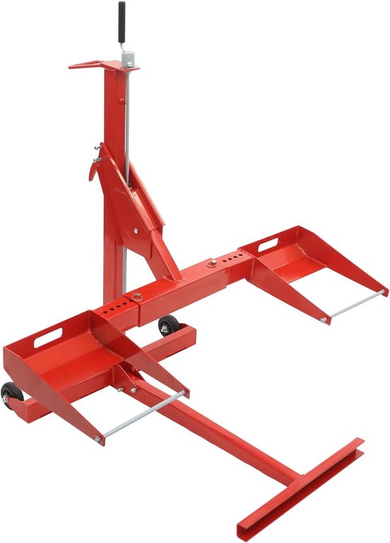 Zitmaaier Hefplatform - Grasmaaierkrik Hefbok - Onderhoud Gazontractor - Stabiel I-drager Ontwerp - 104-126 cm - Rood — afbeelding 5