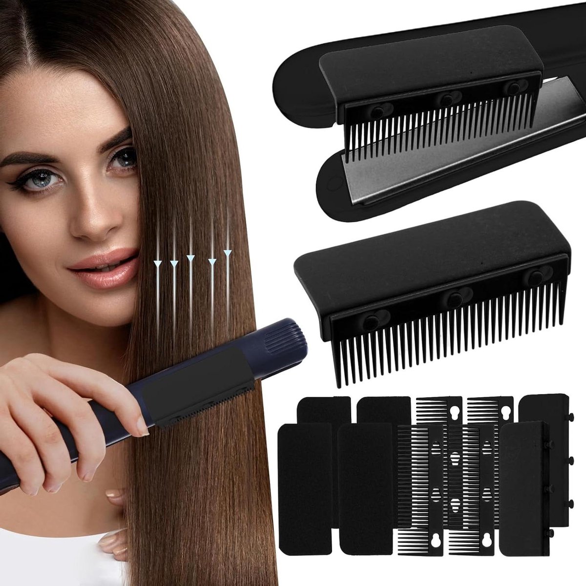 Stijltang accessoires - Haarkammen set - Haarstyling thuis - Verbeterd gereedschap - 2 stuks - Zwart