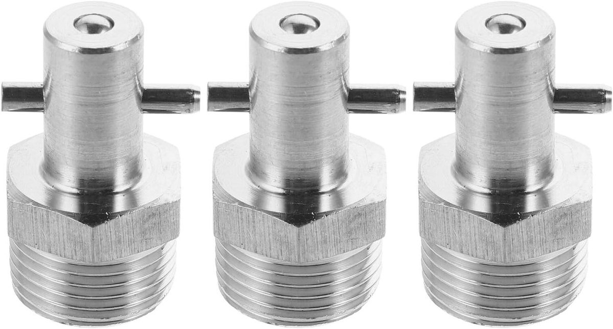 Hangende Naaldvetnippels - Knopkop Smeernippels - Hydraulisch Smeren - Lekvrije Constructie - 3 Stuks - Zilverkleurig