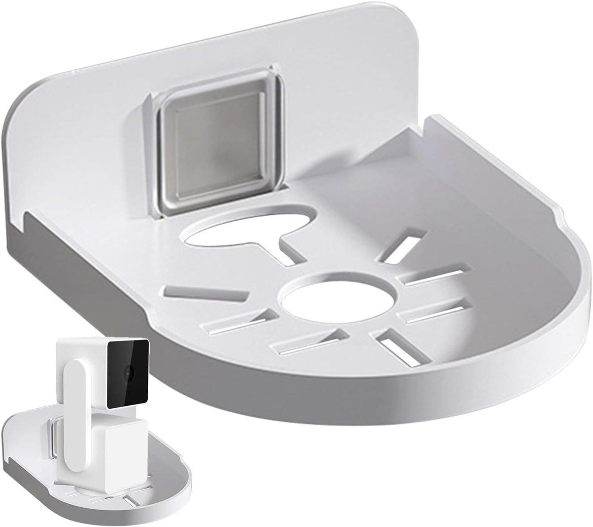 Camera Wandmontagebeugel - Beveiligingscamera Houder - Veilige Monitoring - Zelfklevende Bevestiging - 38 x 25 x 43 mm - Wit