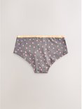 Grijs met roze polkadot hipsters met oranje tailleband.