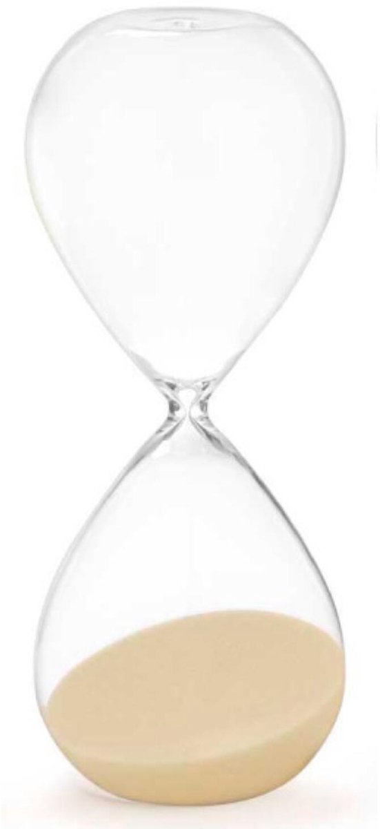Gift Decor Zandloper cilinder XL - geel - decoratie of tijdsmeting - 30 minuten - glas - D8 x H25 cm