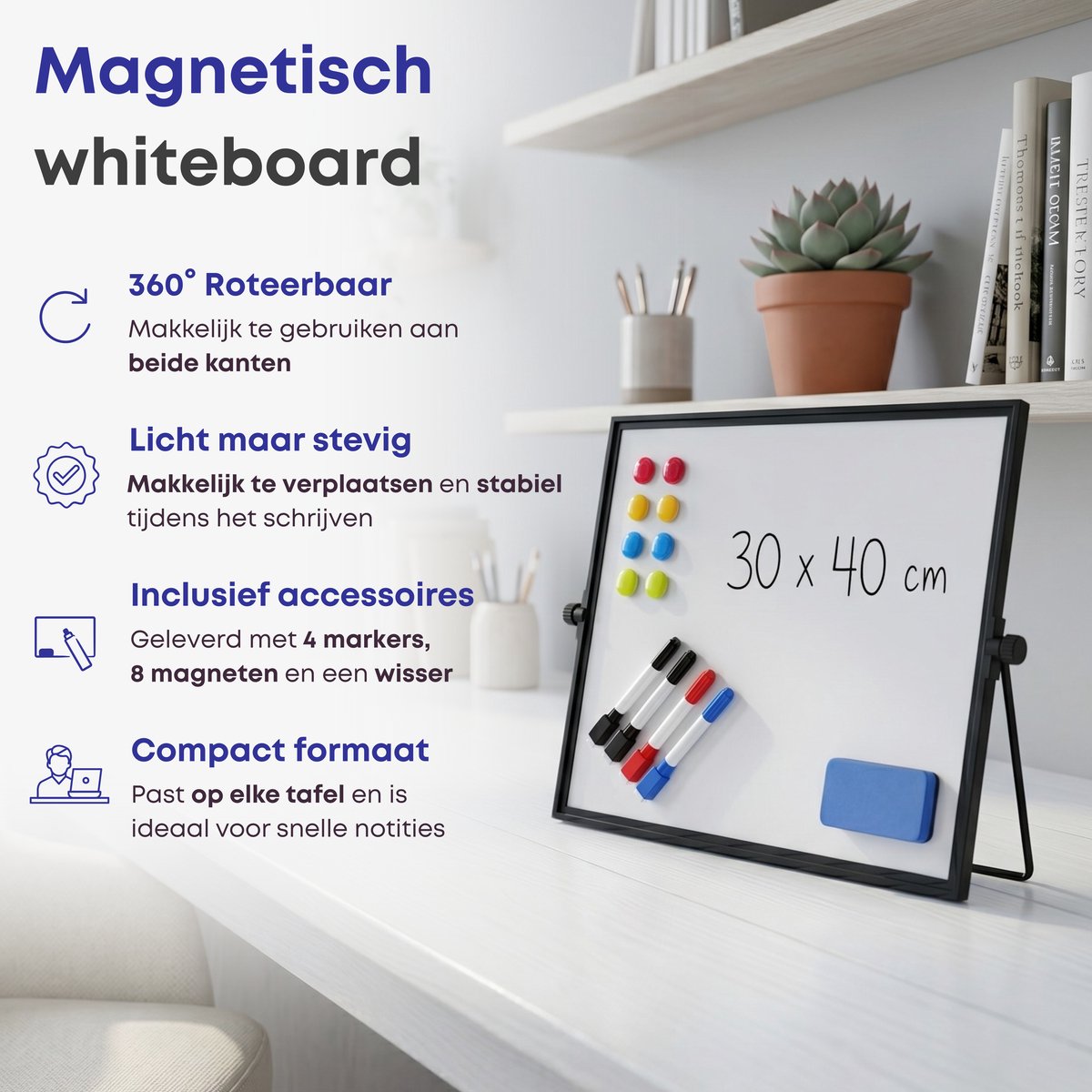 ACAZA Whiteboard - Magnetisch - 30 x 40 cm thumbnail 2
