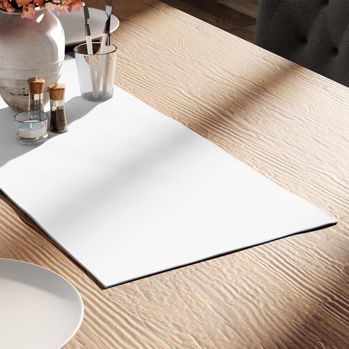 Tafel Runner - Decoratieve doek - Dineren organiseren - 100% Katoen - 33x304cm - Grijs