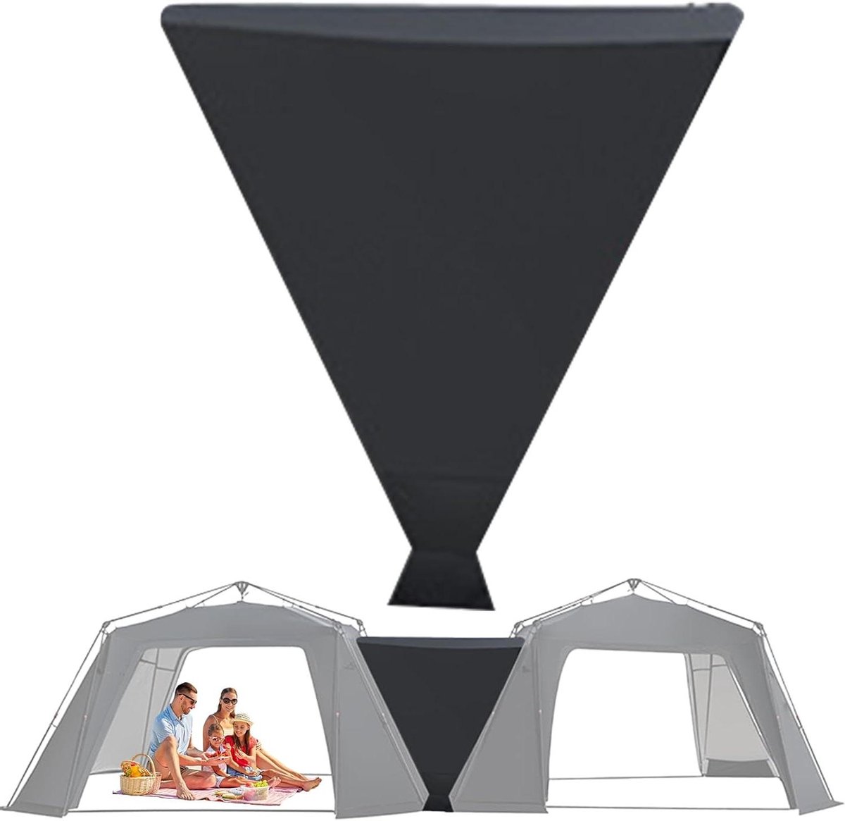 Buiten Tent - Feest Tent - Feestelijk Evenement - Optimale Ventilatie - 250x175x185 cm - Zwart