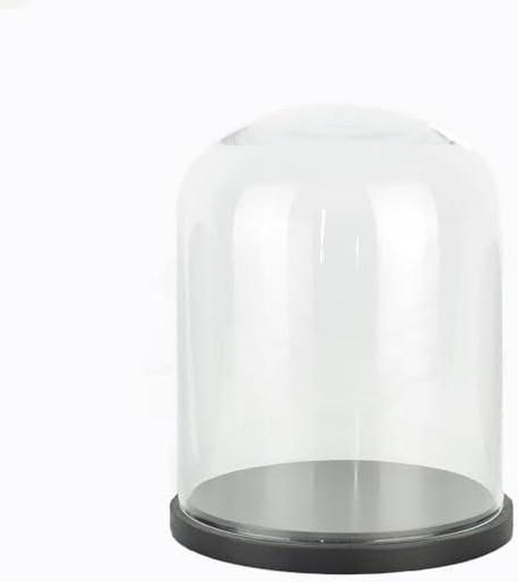EMH Middelgrote glazen koepel display cloche met zwarte voet 23,5 cm x 19 cm