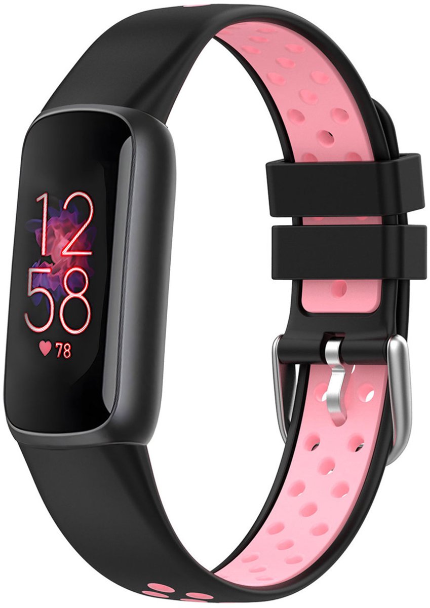 Siliconen sport bandje - Geschikt voor Fitbit Luxe - Zwart