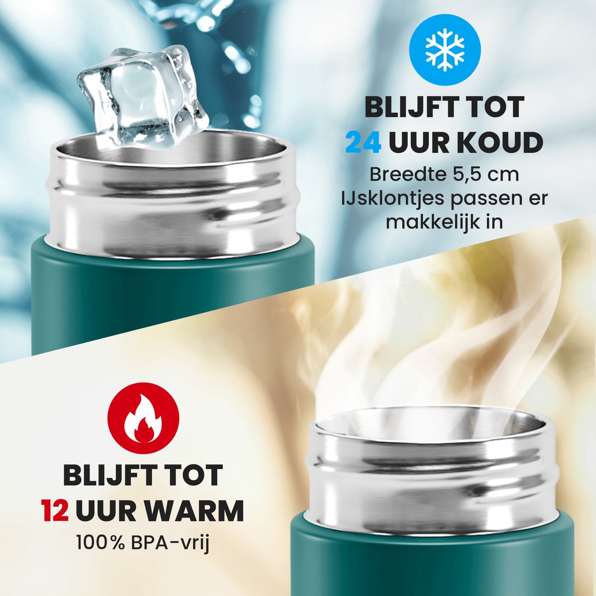 Wilford Thermosfles 450ml met Thee- en Fruitinfuser, RVS Lekvrij thumbnail 2