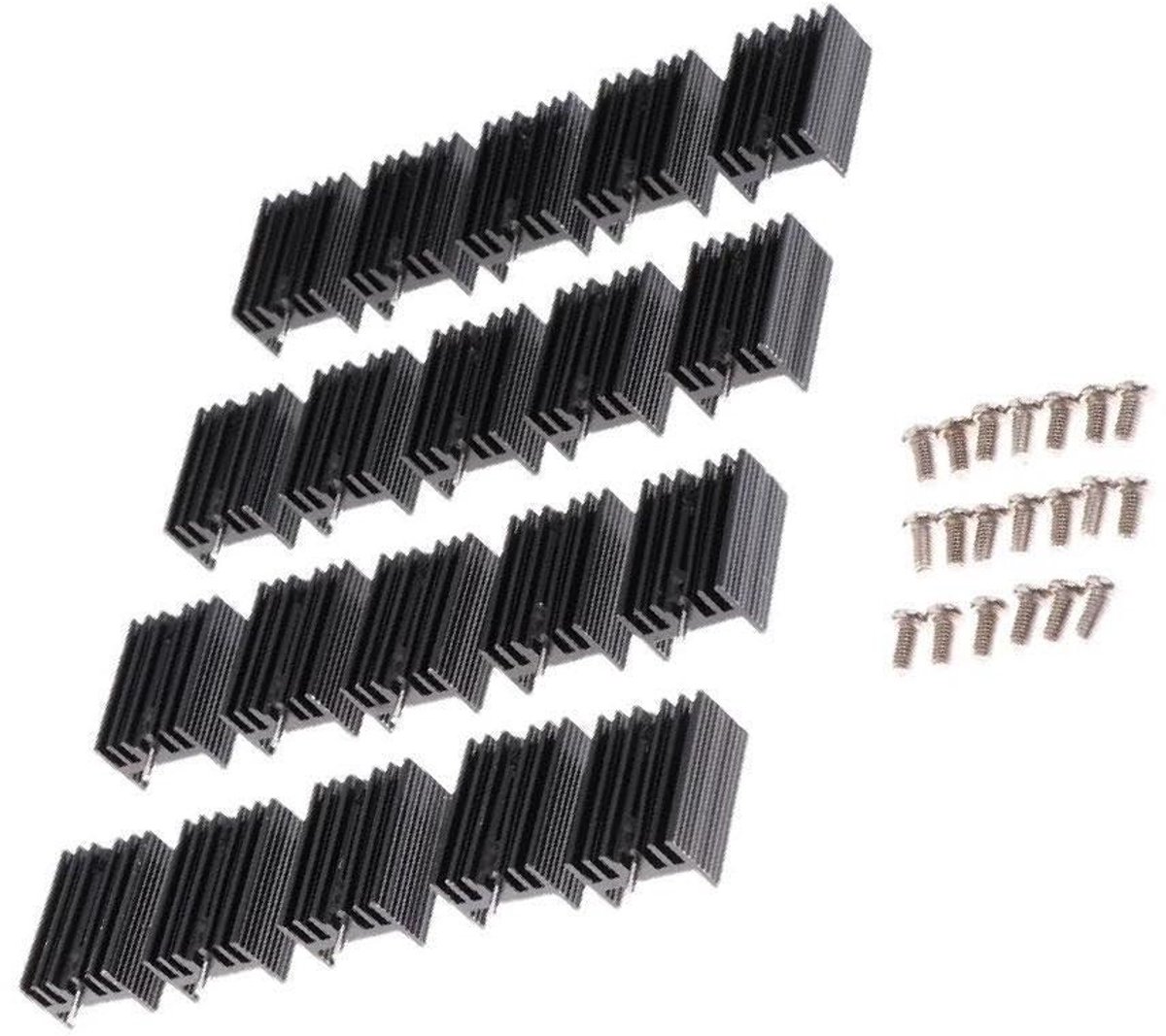Aluminium Koelblok - Koelplaat Transistors - Componenten Koelen - Fijne Sleuven - 15x11x21 mm - Aluminium