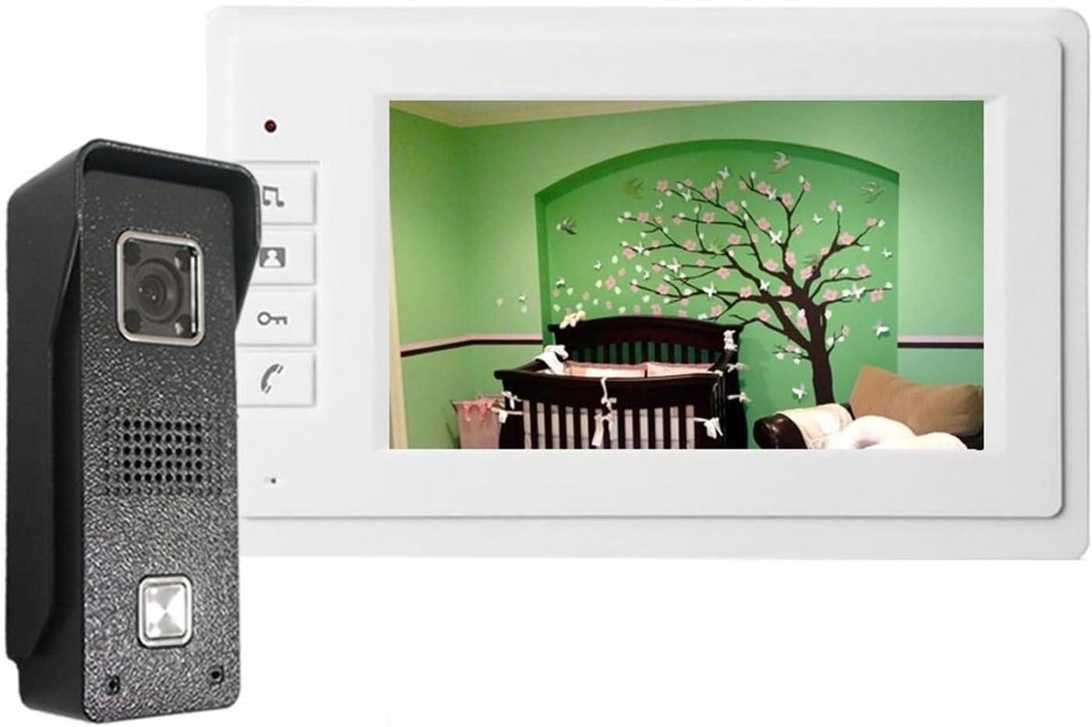 Video Intercom Systeem - Deurtelefoon Camera - Veilig Thuis - Duidelijke Tweeweg Communicatie - 7 Inch Scherm - Zwart