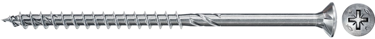 Fischer 30x Power-Fast II FPF II CZP 5 x 90 mm BC Senkkopf met kruiskopsleuf PZ2 deeldraad galvanisch verzinkt blauw gepassiveerd - 670433