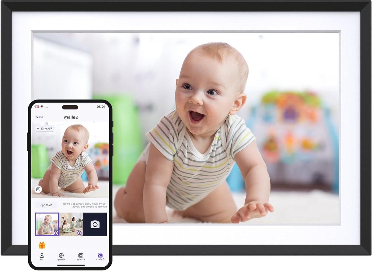 Digitale Fotolijst met Wifi - Fotolijsten - Frameo App - HD Kwaliteit - scherm gadget