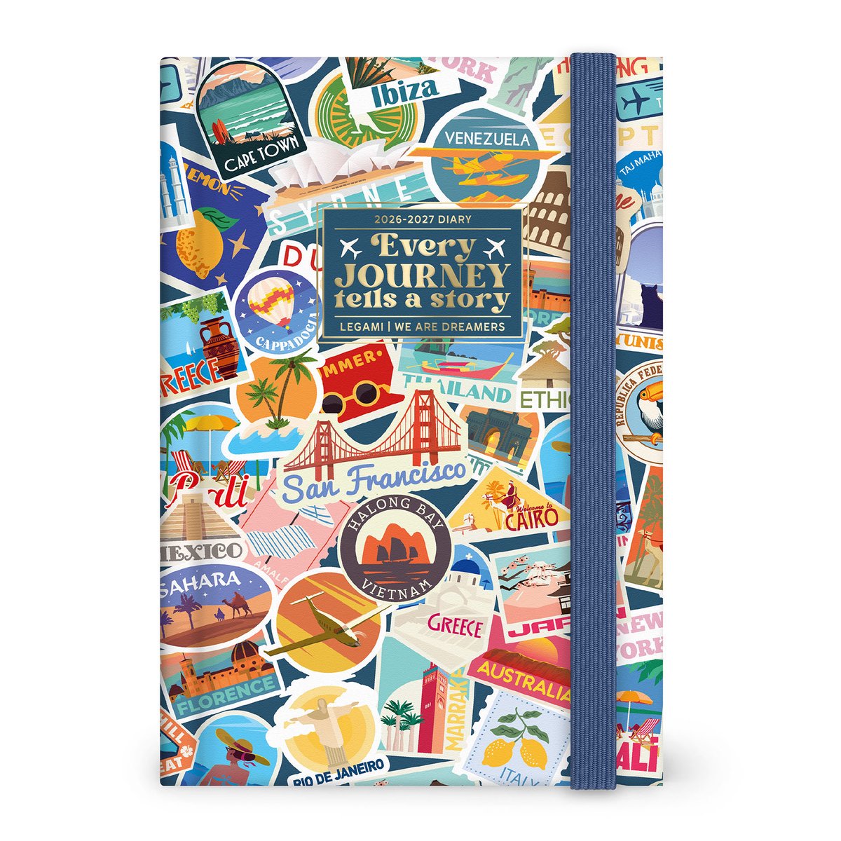 LEGAMI AGENDA 2026-2027- 16mnd - DAG OP 1 PAGINA - HARDCOVER - EVERY JOURNEY a STORY