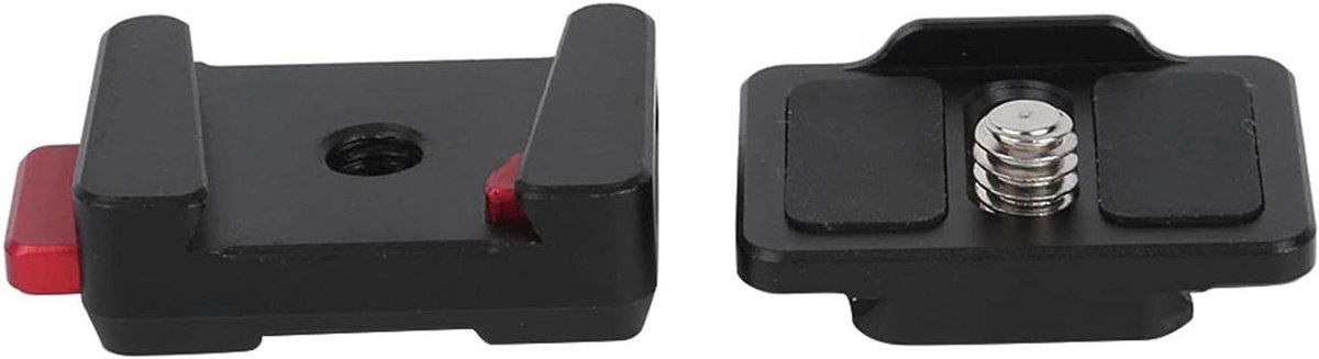 Snelkoppelingsplaat Monitor - Vaste Montage Plaat - Apparatuur Installeren - Antislip Rubberkussen - 15 x 10 x 2 cm - Zwart