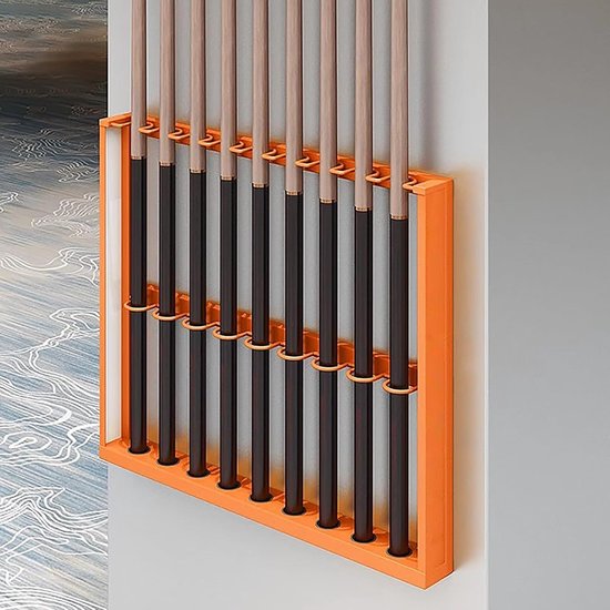 Pool Keu Rek - Biljart Keu Houder - Biljartkamer Organiseren - Duurzaam Wandmontage Ontwerp - 6 Gaten - Goud — afbeelding 2